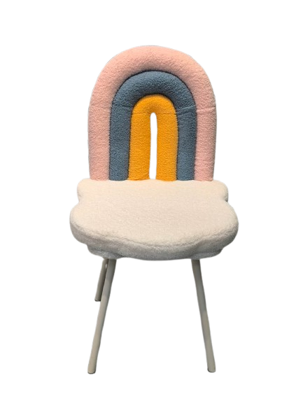 ✨ Sedia Arcobaleno Morbida |Rivestimento in tessuto bouclé Il Tocco Magico per il Tuo Salone di Manicure ✨