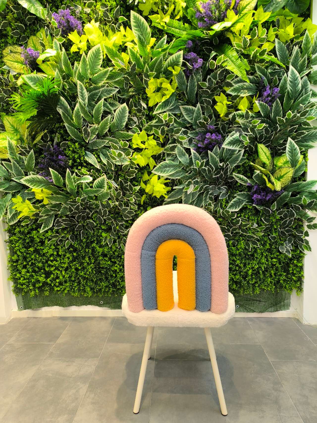 ✨ Sedia Arcobaleno Morbida |Rivestimento in tessuto bouclé Il Tocco Magico per il Tuo Salone di Manicure ✨