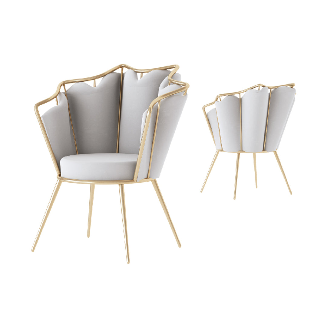 Set 4 Poltrone Harmony PRIMATRONIC - Resina Finto Legno Grigio/Bianco, 59x60x86 Cm