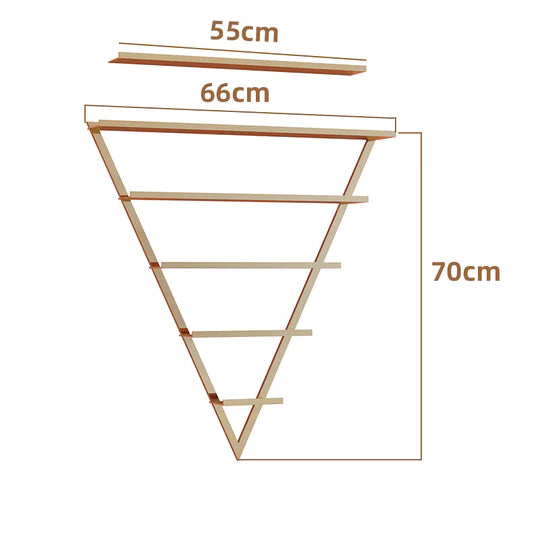 Espositore per smalti da parete in ferro battuto di forma triangolare