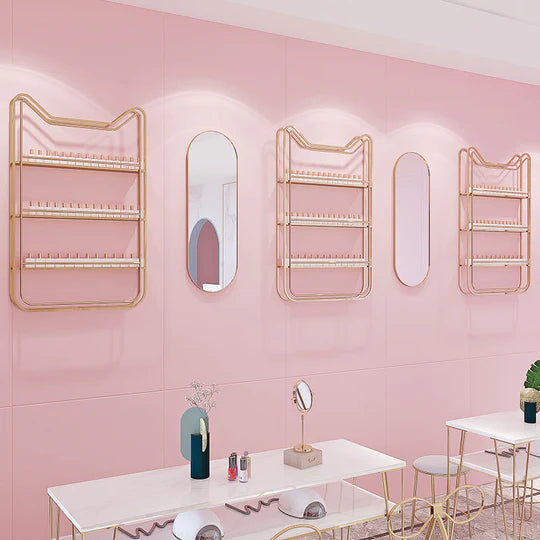 Espositore di smalti a parete a forma di gatto