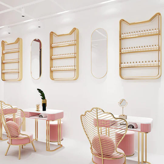 Espositore di smalti a parete a forma di gatto