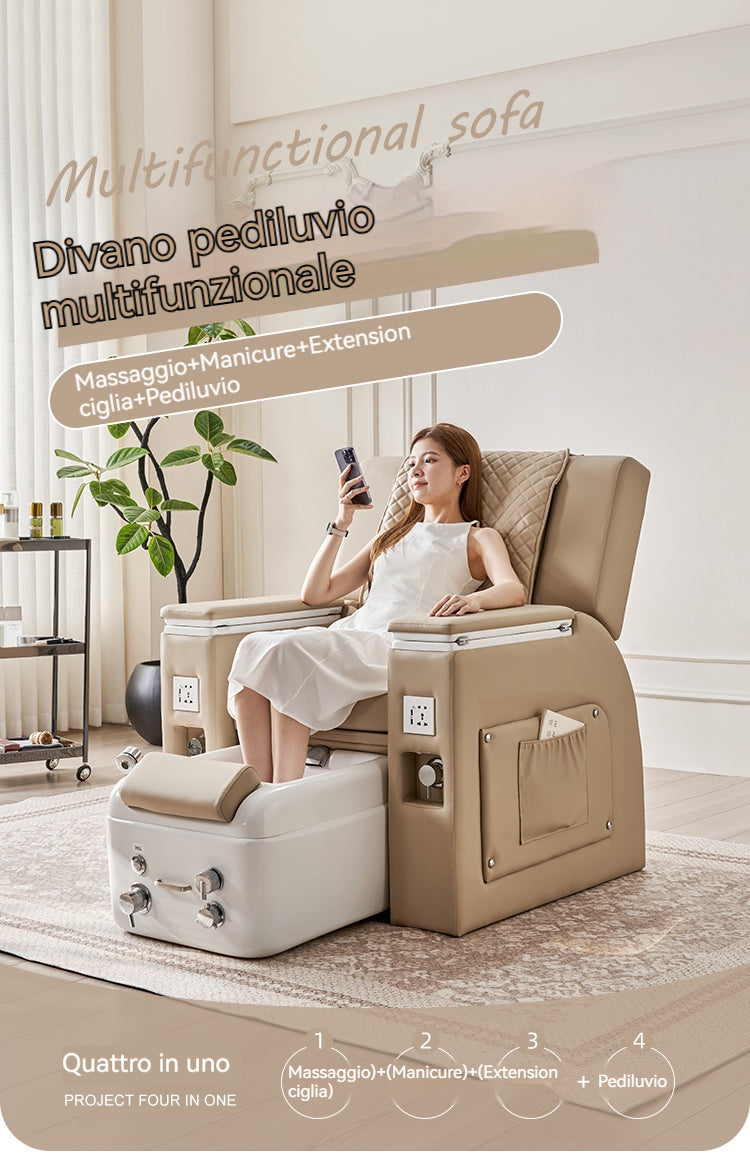 Poltrona Spa per Pedicure e Manicure – Con Vasca Integrata, Braccioli Multifunzionali e Design Elegante