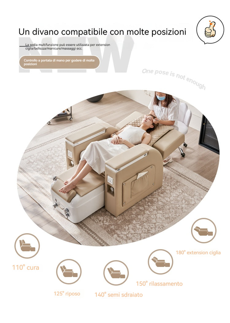 Poltrona Spa per Pedicure e Manicure – Con Vasca Integrata, Braccioli Multifunzionali e Design Elegante
