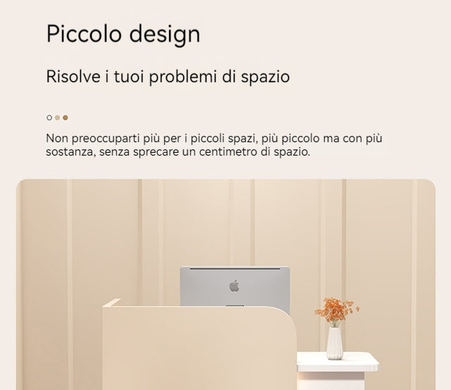 Bancone cassa piccolo e moderno Dotato di luci LED Cassetti con serratura per garantire la sicurezza degli oggetti di valore Ideale per negozi, centri estetici e parrucchieri.Color bianco 95*45*100/140
