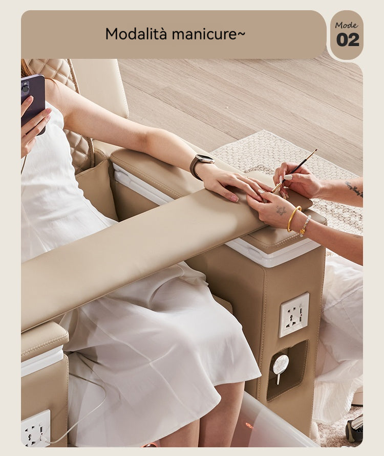 Poltrona Spa per Pedicure e Manicure – Con Vasca Integrata, Braccioli Multifunzionali e Design Elegante