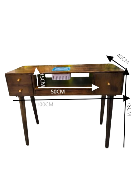 Tavolo per Manicure in Legno massello Noce con Aspiratore Integrato 100*78*40– Eleganza e Funzionalità.