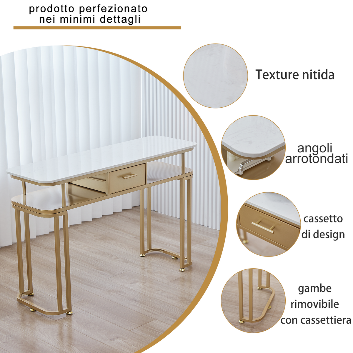 Tavolo per Unghie - Struttura in Metallo Resistente, Design Elegante Tavolo per Unghie - Struttura in Metallo Resistente, Design Elegante